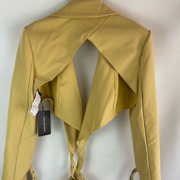 Shein NWT Monse Mathilde Lomme cross tie & open back Blazer w/ Long Belt shorts. - Picture 10 of 15